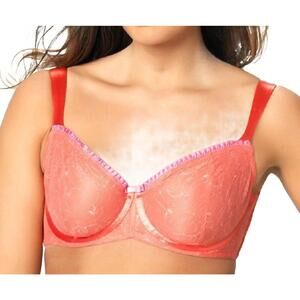 NEW PARAMOUR decadent semi-demi unlined bra in coral ice
